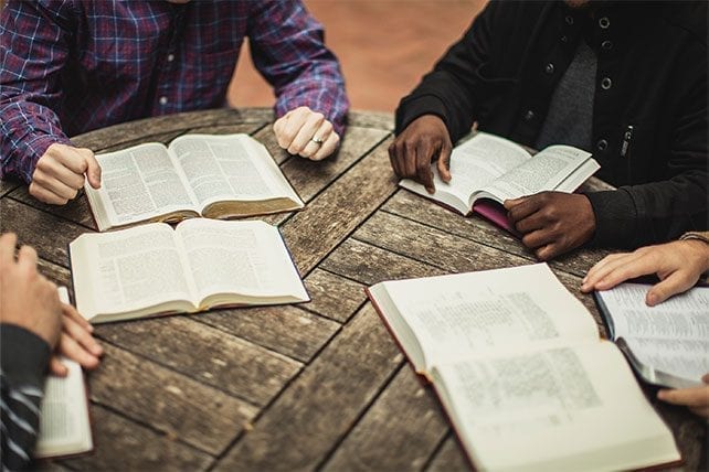Men's Bible study group at Skycrest Community Church