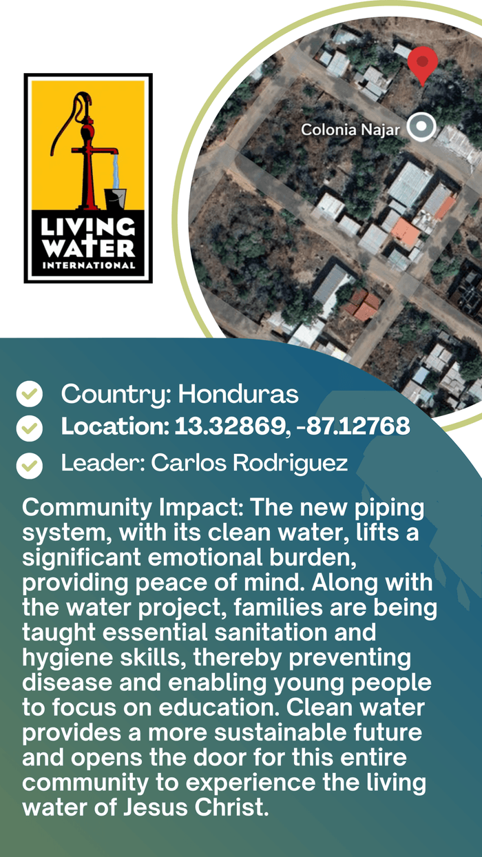 Prayer card: Colonia Najar Community, Honduras